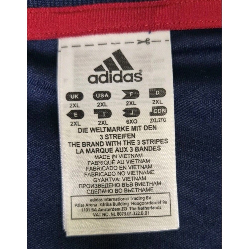 Adidas Shirt Climalite Men's Size 2XL Blue Red White Stripe Colorblock XXL - Picture 4 of 14